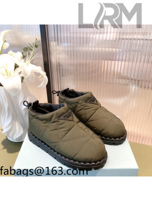 Prada Padded Nylon Fabric Slip-on Shoes Green 2021