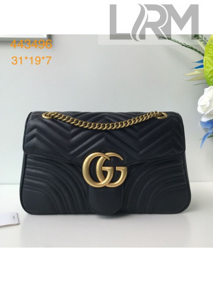 Gucci GG Marmont Medium Matelassé Shoulder Bag 443496 Black 2021