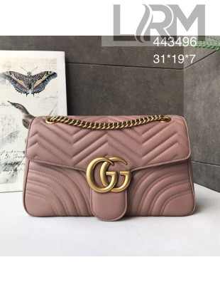 Gucci GG Marmont Medium Matelassé Shoulder Bag 443496 Nude 2021