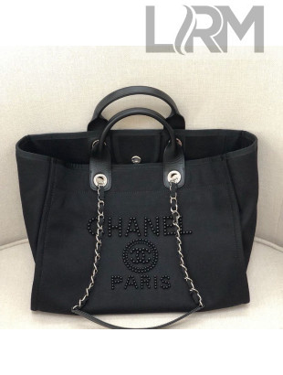 Chanel Deauville Large Shopping Bag A66941 Black 2021 12