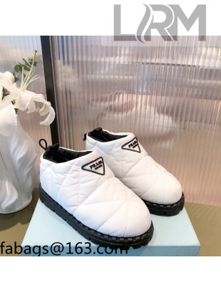 Prada Padded Nylon Fabric Slip-on Shoes White 2021