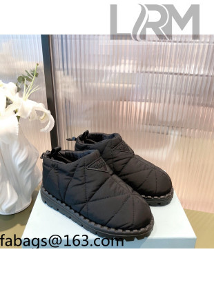 Prada Padded Nylon Fabric Slip-on Shoes Black 2021
