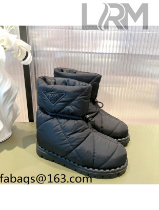 Prada Padded Nylon Fabric Ankle Boots 2UE019 Black 2021 