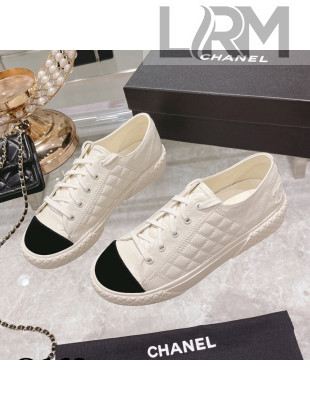 Chanel Leather Low-Top Sneakers White 2021 111720