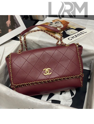 Chanel Quilted Calfskin Flap Bag AS2396 Burgundy 2021