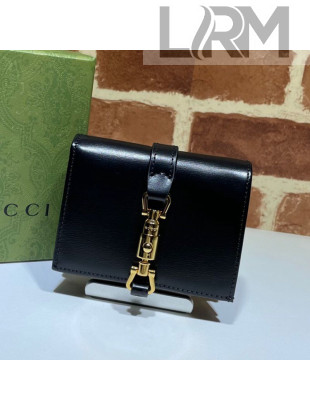 Gucci Jackie 1961 Leather Card Case Wallet 645536 Black 2021