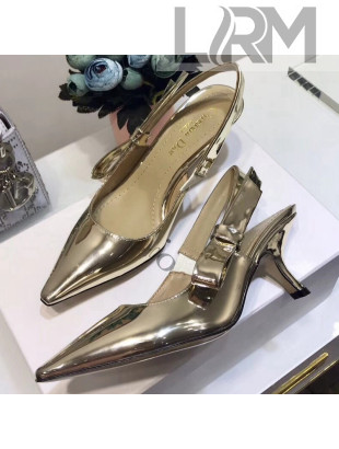 Dior Sweet-D 6.5cm High-Heeled Pump in Gold-tone Mirror Calfskin 2018