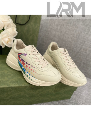 Gucci Rhyton Sneakers with Star Rianbow Ivory White 2022 14