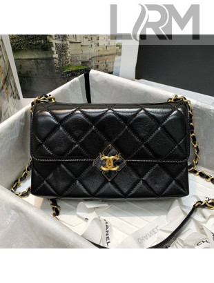 Chanel Quilted Lambskin Small Flap Bag with Plexi & Gold-Tone Metal AS2634 Black 2021
