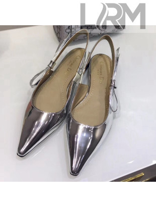Dior Sweet-D Ballet Shoe in Silver-tone Mirror Calfskin 2018