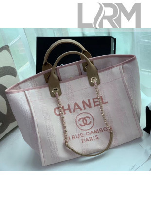 Chanel Mixed Fibers And Calfskin Shopping Bag A66941 Pink 2020