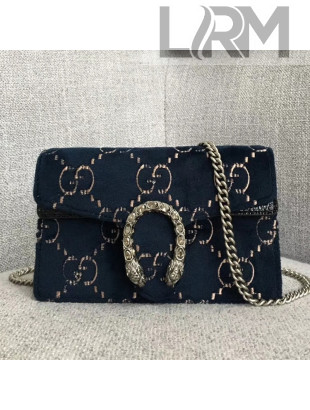 Gucci Dionysus GG Velvet Mini Bag 476432 Blue 2018