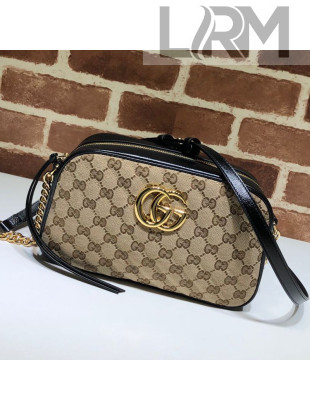 Gucci GG Canvas Leather Small Shoulder Bag 447632 Black 2019