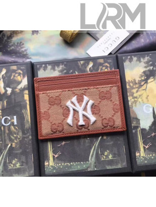Gucci Card Case with NY Yankees™ Patch 547793 Beige 2018