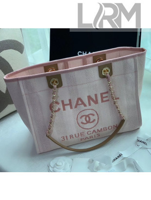 Chanel Mixed Fibers And Calfskin Small Shopping Bag Pink 2020
