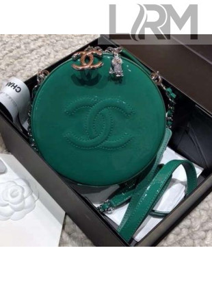 Chanel Patent Leather Round As Earth Evening Bag A91946 Green 2018