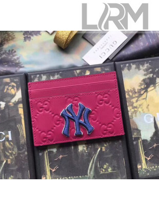 Gucci Card Case with NY Yankees™ Patch 547793 Pink 2018