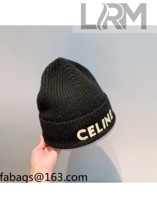 Celine Knit Hat Black 2021 12