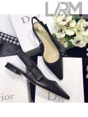 Dior "J'Adior" Ballet Shoe High-Heeled Pump in Calfskin with Studs Black 2018