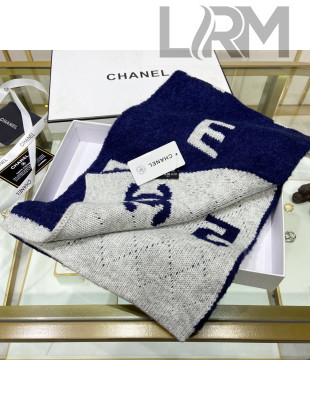 Chanel Cashmere and Wool Long Scarf LS13 Blue 2021