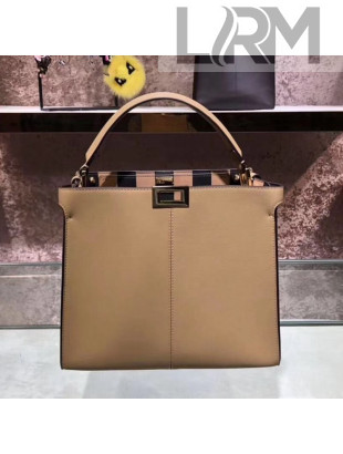 Fendi Peekaboo X-Lite Medium Striped Lining Bag Brown 2019