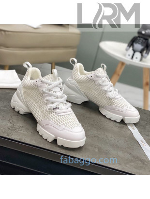 Dior D-Connect Sneakers in All White Mesh 2020