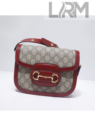 Gucci GG Canvas 1955 Horsebit Mini Shoulder Bag 602205 Red 2021