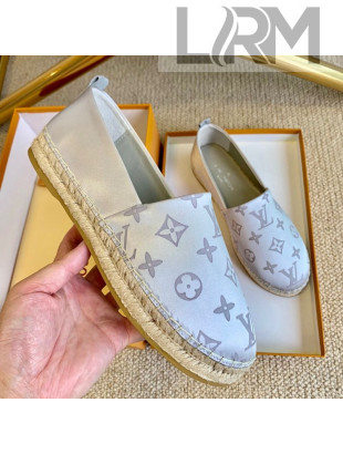 Louis Vuitton Starboard Monogram Silk Flat Espadrilles Silver 2020