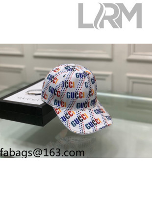 Gucci Star Logo Print Baseball Hat White 2021