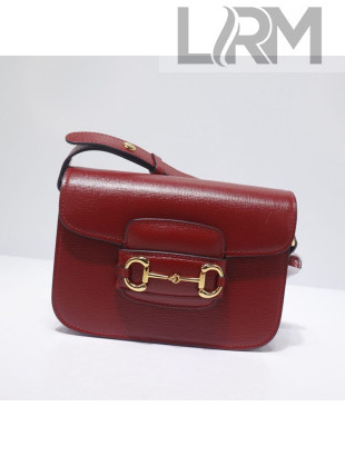 Gucci Leather 1955 Horsebit Mini Shoulder Bag 602205 Red 2021