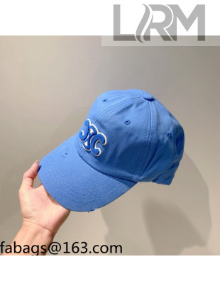 Celine Triomphe Logo Canvas Baseball Hat Blue 2021