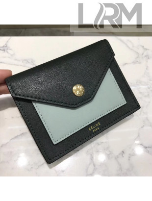 Celin Pocket Card Holder in Calfskin Deep Green/Jade 2018