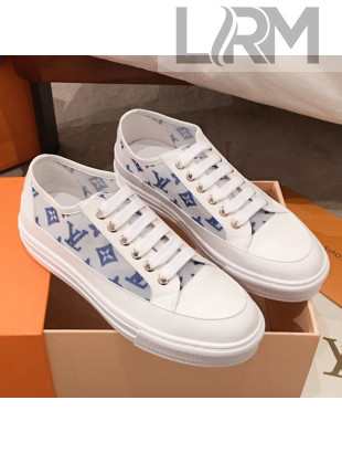 Louis Vuitton Stellar Sneakers in Blue Monogram Print Transparent Fabric 2020