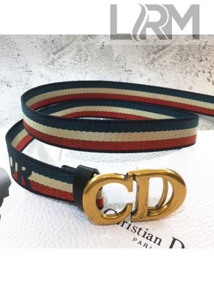 Dior Web Fabric Belt 25mm with CD Buckle 2019