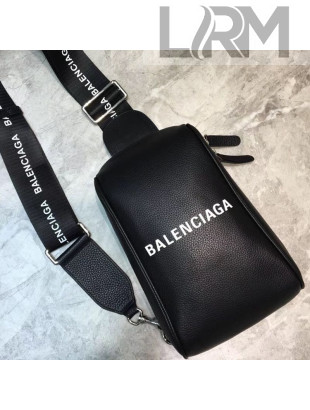 Balenciaga Logo Leather Long Belt Bag Black 02 2019