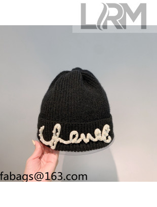 Chanel Knit Pearl Hat Black 2021 110473
