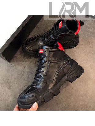 Gucci Superme Calfskin High-Top Sneakers Black/Red 2019