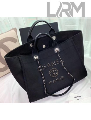Chanel Mixed Fibers And Imitation Pearls Shopping Bag A66941 Black 2020