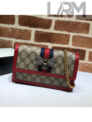 Gucci Queen Margaret GG Canvas Mini Bag 476079 Red 2021