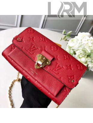 Louis Vuitton Monogram Empreinte Leather Vavin Chain Wallet Red 2018