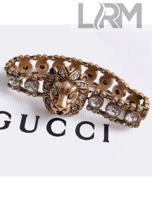 Gucci Lion Head Crystal Bracelet 2019