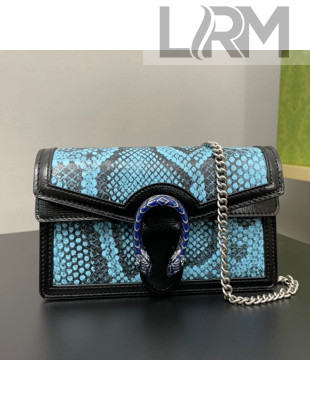 Gucci Dionysus Python Leather Super Mini Bag 476432 Blue 2021