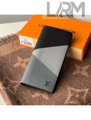 Louis Vuitton Men's Brazza Wallet in V Patchwork Grained Leather M30715 Grey 2020