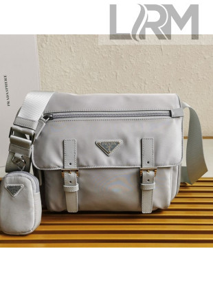 Prada Re-Nylon Shoulder Bag 1BD953 Light Grey 2021
