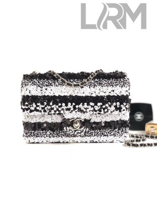 Chanel Sequins Flap Bag AS0195 Silver/Black 2019