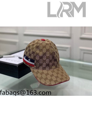 Gucci GG Canvas Hat with Star Web Beige 2021 110484