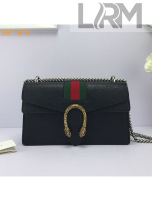 Gucci Dionysus Web Leather Small Shoulder Bag 400249 Black