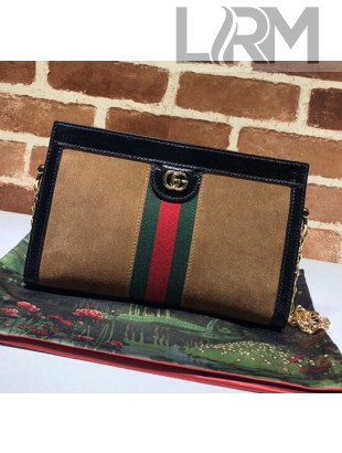 Gucci Ophidia Small Shoulder Bag in Suede 503877 Black/Brown 2020