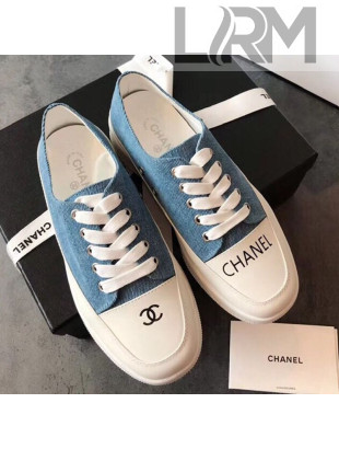 Chanel Canvas Asymmetric Sneakers Blue 2020