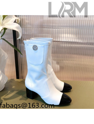 Chanel Leather CC Charm Short Boots White 2021